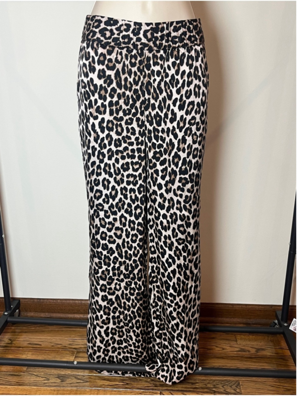 H&M Wide Leg Pants Leopard Print Costume Animal Print Loungewear Artsy M